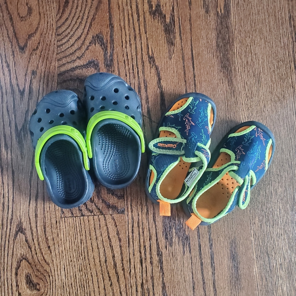 Toddler Size 6 Crocs and Water Shoes